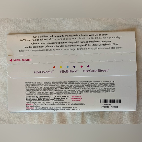 NIB - Color Street - Nail Polish Pedicure Strips in Color “Moonburst” - Picture 7 of 7